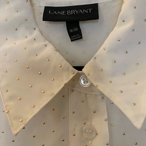 New Lane Bryant cream and gold blouse (size 18)